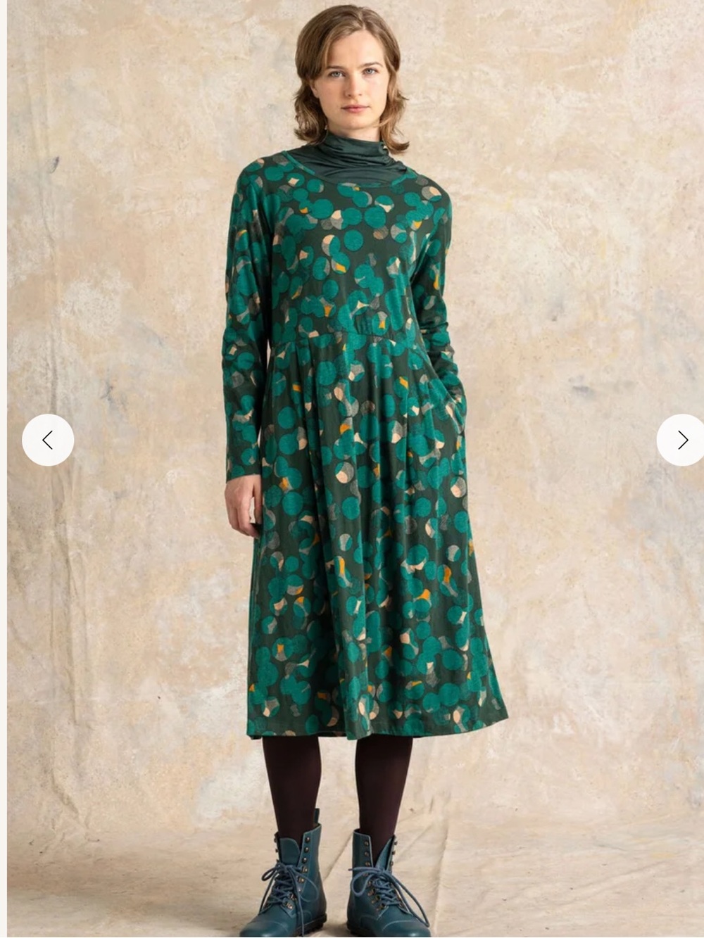 Gudrun Sjöden Frida Organic Cotton Jersey Dress Long Sleeve Graphic Pattern XL